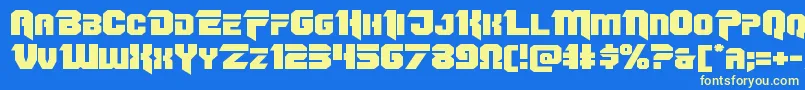 Fonte Omegaforceexpand12 – fontes amarelas em um fundo azul