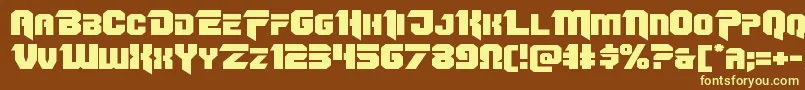 Omegaforceexpand12-fontti – keltaiset fontit ruskealla taustalla