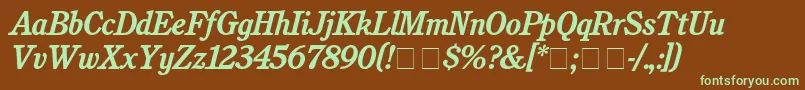 CushingBolditalic Font – Green Fonts on Brown Background