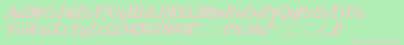 CushingBolditalic Font – Pink Fonts on Green Background