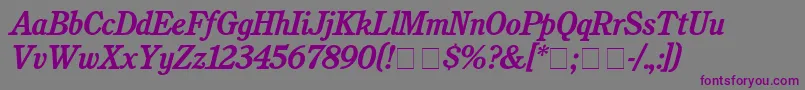 CushingBolditalic Font – Purple Fonts on Gray Background