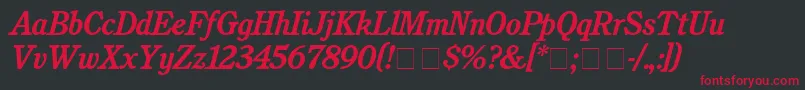 フォントCushingBolditalic – 黒い背景に赤い文字