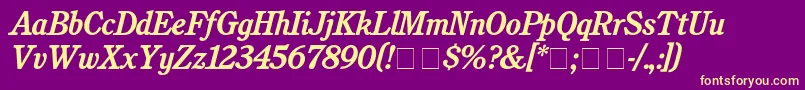 CushingBolditalic Font – Yellow Fonts on Purple Background