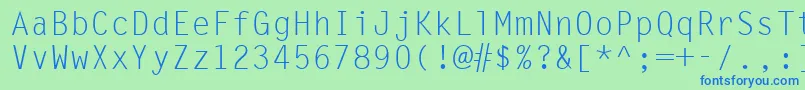 LineDrawNormal Font – Blue Fonts on Green Background
