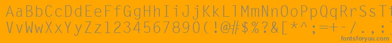 フォントLineDrawNormal – オレンジの背景に灰色の文字