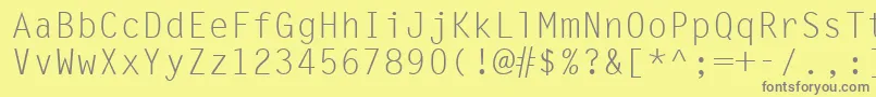 Czcionka LineDrawNormal – szare czcionki na żółtym tle