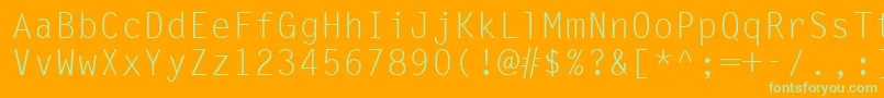 LineDrawNormal Font – Green Fonts on Orange Background