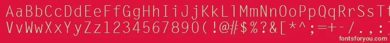 LineDrawNormal Font – Green Fonts on Red Background