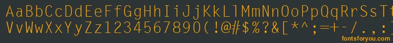 フォントLineDrawNormal – 黒い背景にオレンジの文字