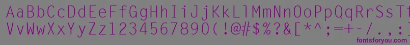 LineDrawNormal Font – Purple Fonts on Gray Background