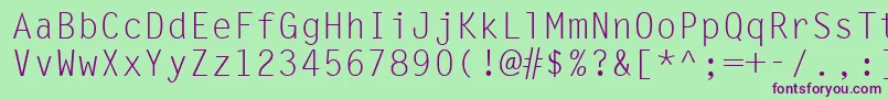LineDrawNormal Font – Purple Fonts on Green Background