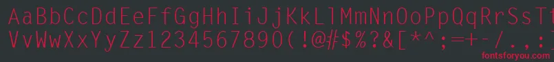 Шрифт LineDrawNormal – красные шрифты на чёрном фоне