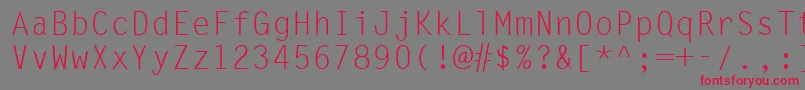 LineDrawNormal Font – Red Fonts on Gray Background