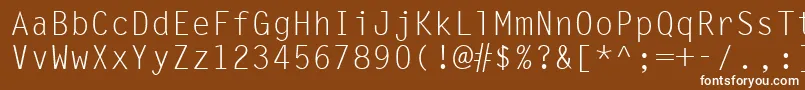 フォントLineDrawNormal – 茶色の背景に白い文字