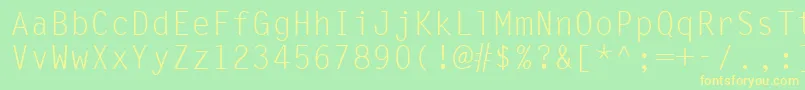 LineDrawNormal Font – Yellow Fonts on Green Background