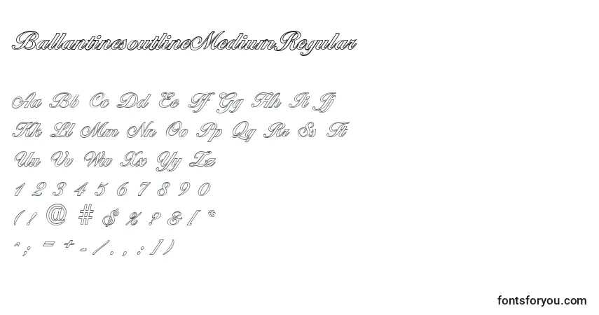 A fonte BallantinesoutlineMediumRegular – alfabeto, números, caracteres especiais