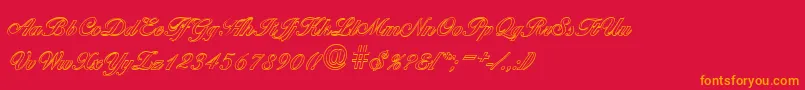 BallantinesoutlineMediumRegular Font – Orange Fonts on Red Background