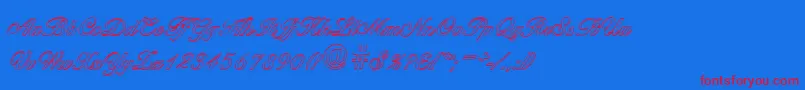 BallantinesoutlineMediumRegular Font – Red Fonts on Blue Background