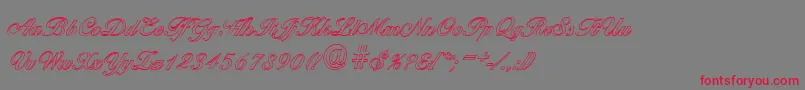 BallantinesoutlineMediumRegular-Schriftart – Rote Schriften auf grauem Hintergrund