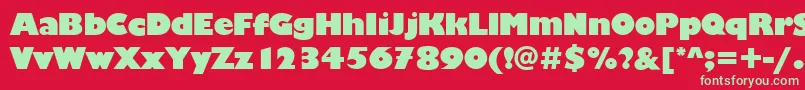 フォントChantillyDisplayRegular – 赤い背景に緑の文字