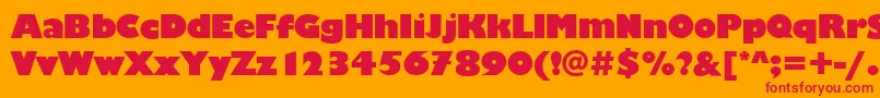 ChantillyDisplayRegular Font – Red Fonts on Orange Background