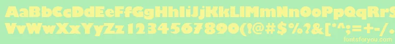 フォントChantillyDisplayRegular – 黄色の文字が緑の背景にあります