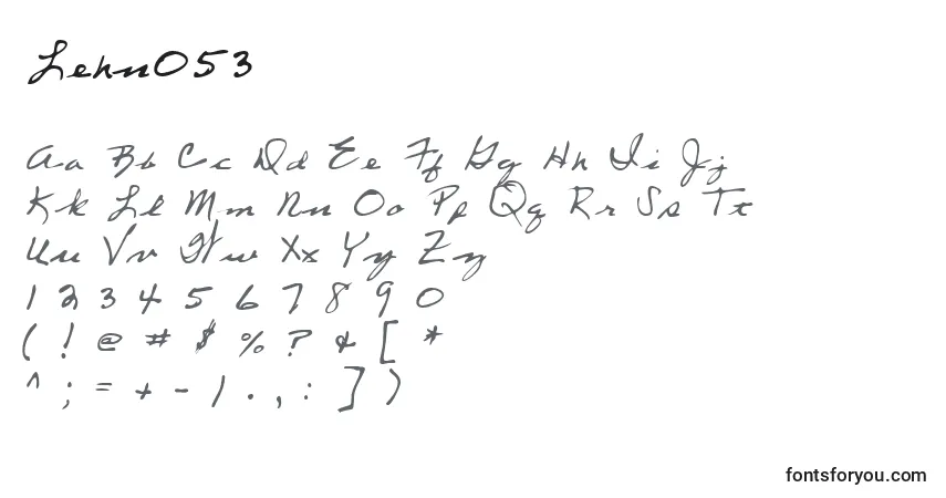 A fonte Lehn053 – alfabeto, números, caracteres especiais