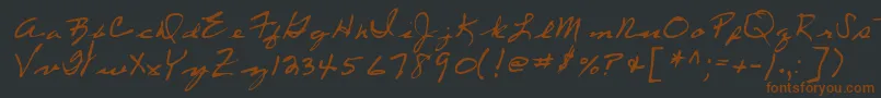 Lehn053 Font – Brown Fonts on Black Background
