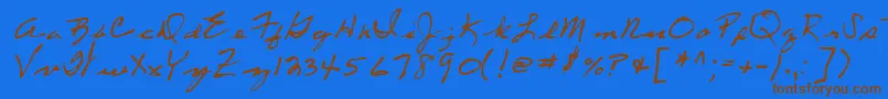 Lehn053-fontti – ruskeat fontit sinisellä taustalla