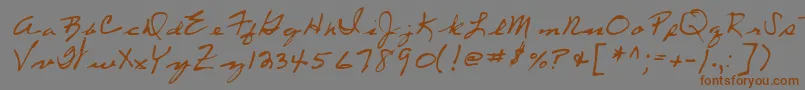 Lehn053 Font – Brown Fonts on Gray Background