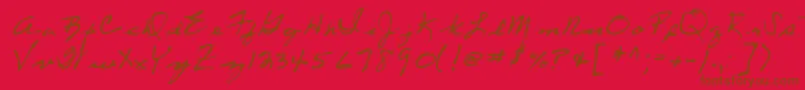 Lehn053-fontti – ruskeat fontit punaisella taustalla