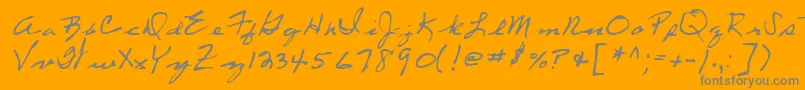 Lehn053 Font – Gray Fonts on Orange Background