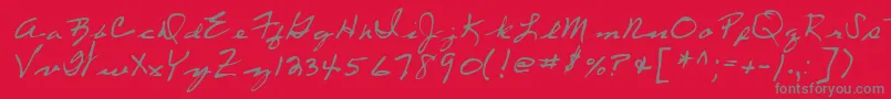 Lehn053-Schriftart – Graue Schriften auf rotem Hintergrund