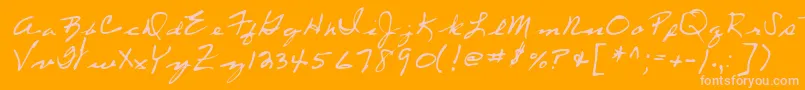 Lehn053-Schriftart – Rosa Schriften auf orangefarbenem Hintergrund