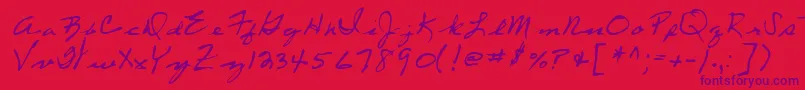 Lehn053-Schriftart – Violette Schriften auf rotem Hintergrund