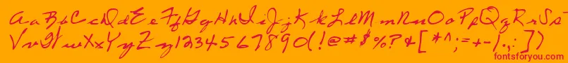 Lehn053 Font – Red Fonts on Orange Background