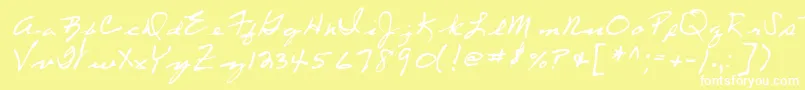 Lehn053 Font – White Fonts on Yellow Background