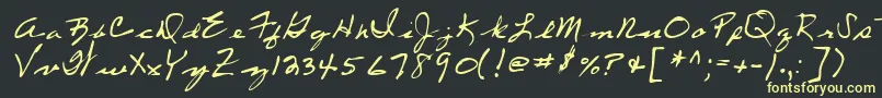 Lehn053 Font – Yellow Fonts on Black Background