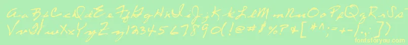 Lehn053 Font – Yellow Fonts on Green Background