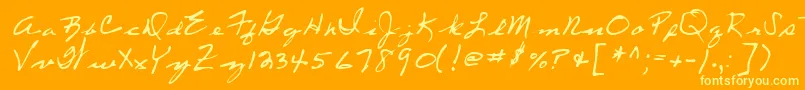 Lehn053 Font – Yellow Fonts on Orange Background