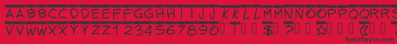 Pwtinselletters Font – Black Fonts on Red Background