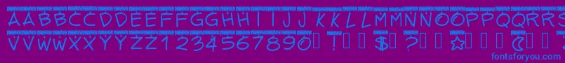 Pwtinselletters Font – Blue Fonts on Purple Background