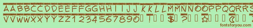 Pwtinselletters Font – Brown Fonts on Green Background