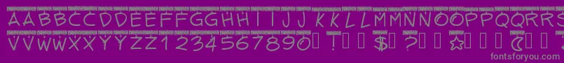 Pwtinselletters-Schriftart – Graue Schriften auf violettem Hintergrund