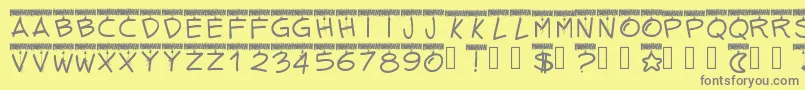 Pwtinselletters Font – Gray Fonts on Yellow Background