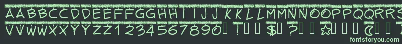 Pwtinselletters Font – Green Fonts on Black Background