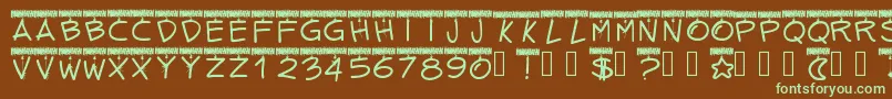 Pwtinselletters Font – Green Fonts on Brown Background