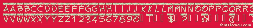 Pwtinselletters Font – Green Fonts on Red Background