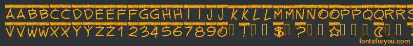 Pwtinselletters-fontti – oranssit fontit mustalla taustalla
