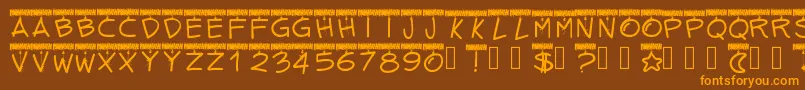 Pwtinselletters Font – Orange Fonts on Brown Background